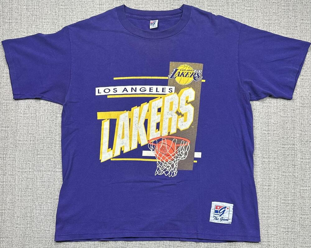 Vintage Los Angeles Lakers Shirt Mens XL Purple NBA Basketball The Game 90s